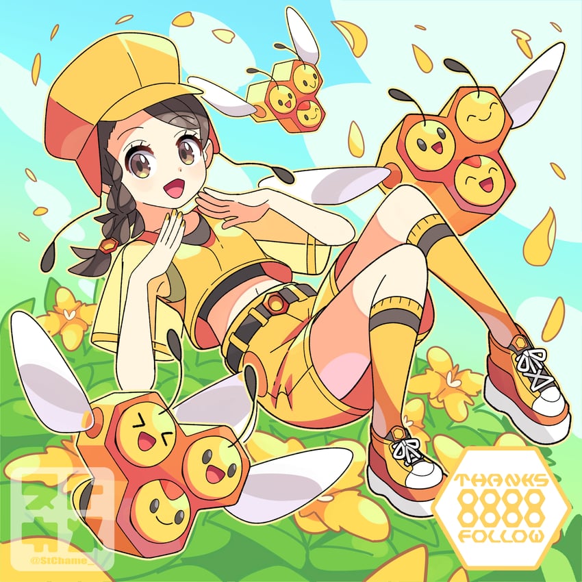 juliana and combee (pokemon and 1 more) drawn by stchame