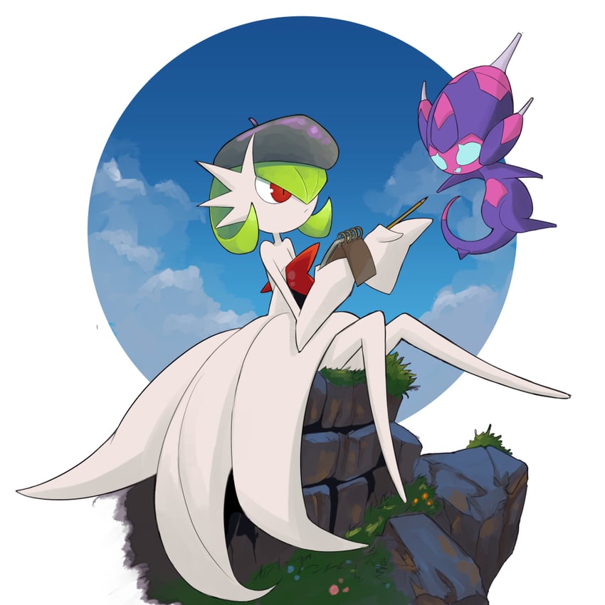 gardevoir, mega gardevoir, and poipole (pokemon) drawn by dmt_(auburn)