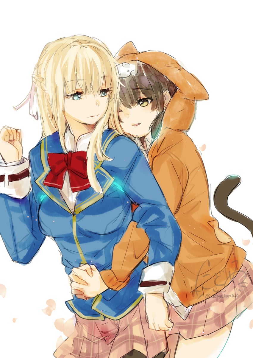 asakura karen and toujou tsukasa (heaven burns red) drawn by dometan0_0