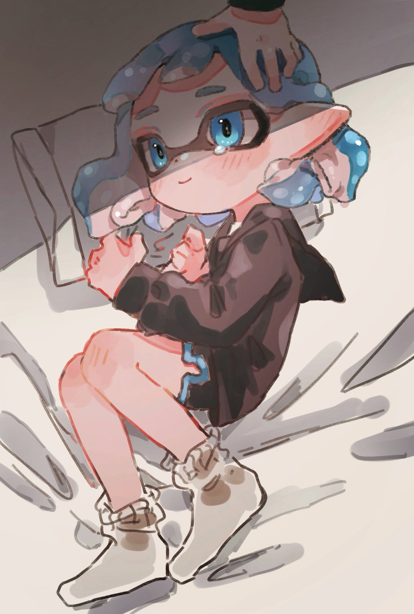 inkling player character and inkling girl (splatoon and 1 more) drawn by plum0o0