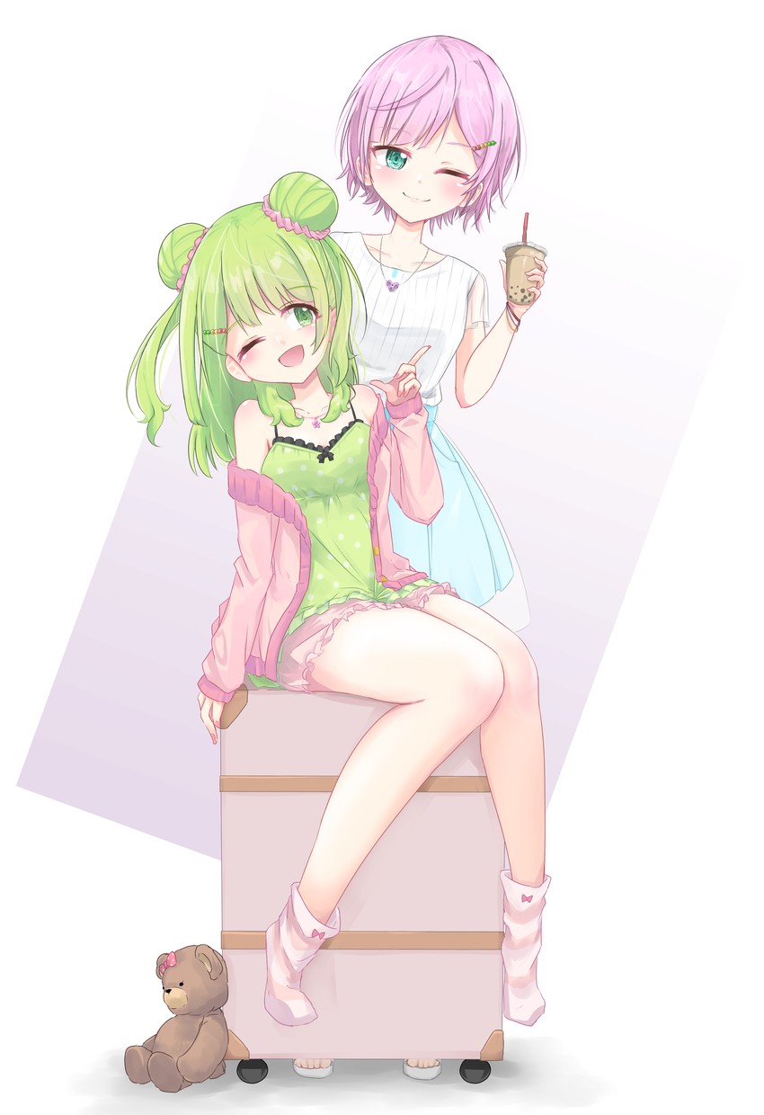 morinaka kazaki and yuuhi riri (nijisanji) drawn by saka_(sksmaaaa2)