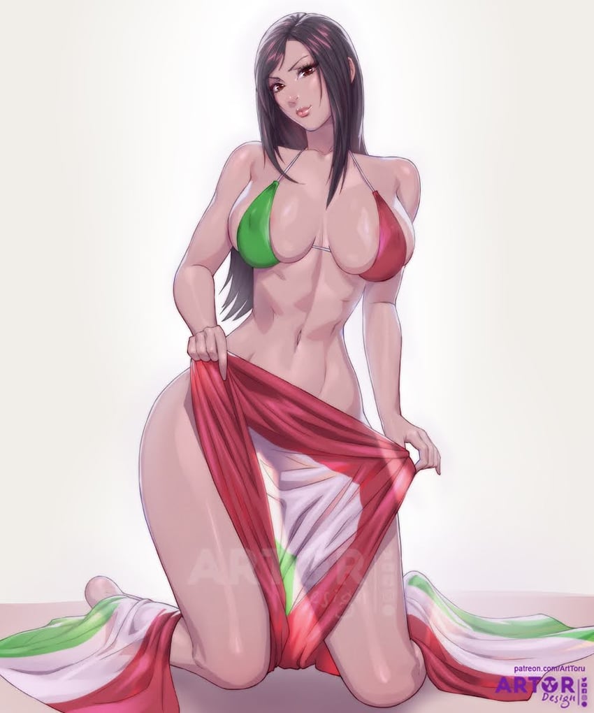 tifa lockhart (final fantasy and 1 more) drawn by arttoru