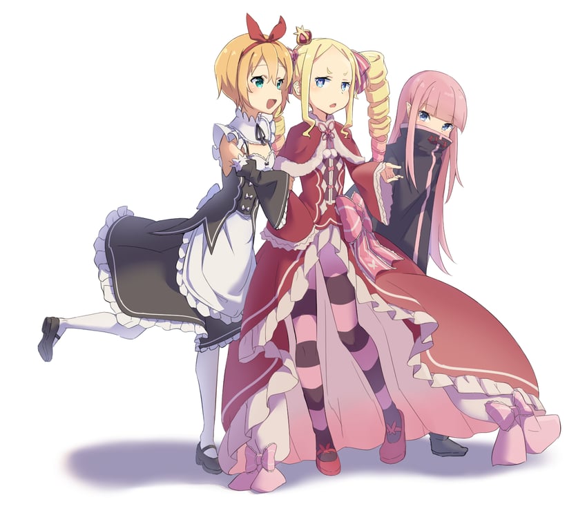 beatrice, petra leyte, and ryuzu meyer (re:zero kara hajimeru isekai seikatsu) drawn by hinatugu