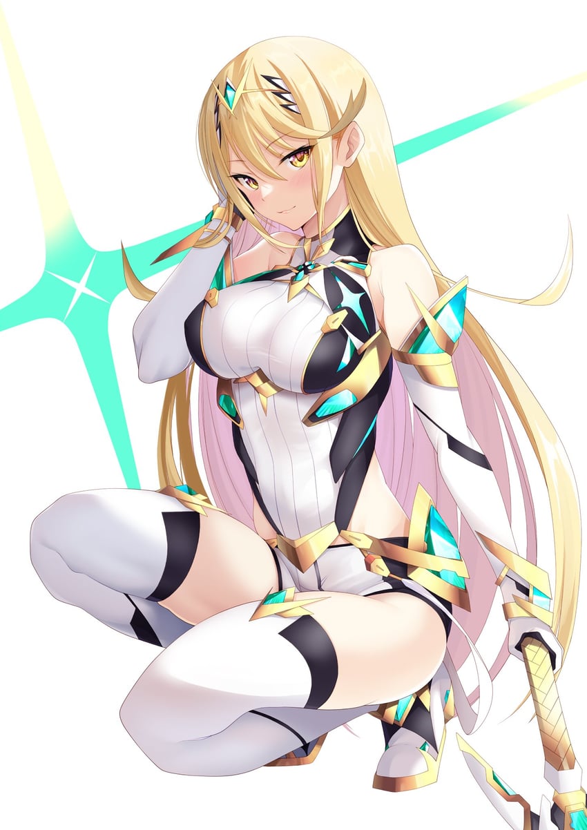 mythra (xenoblade chronicles and 1 more) drawn by daive