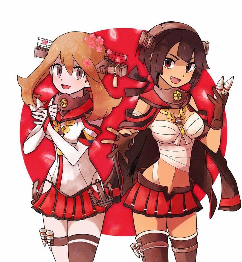 may, yamato, musashi, and zinnia (kantai collection and 2 more) drawn by kuroi_paseri