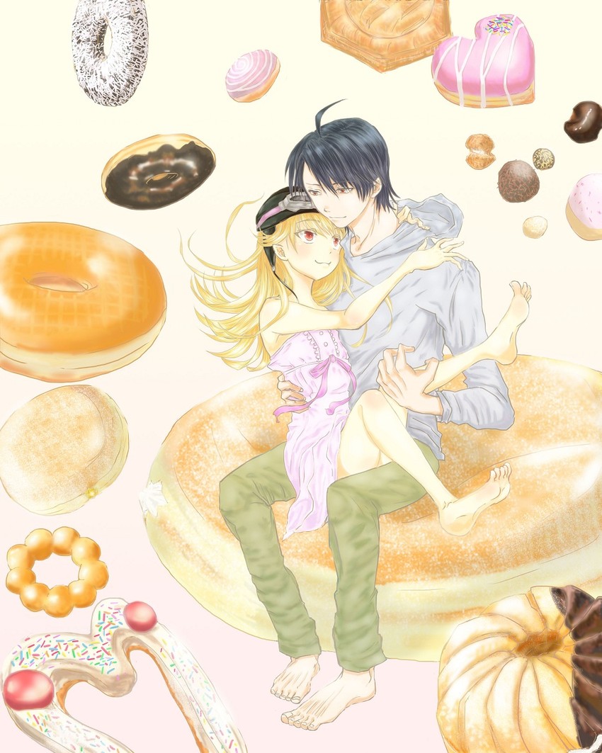 oshino shinobu and araragi koyomi (monogatari and 2 more) drawn by unsar1028