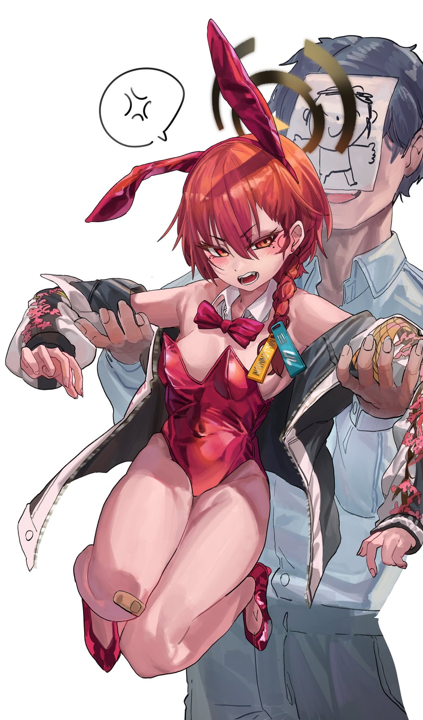sensei, doodle sensei, and neru (blue archive) drawn by dainillust