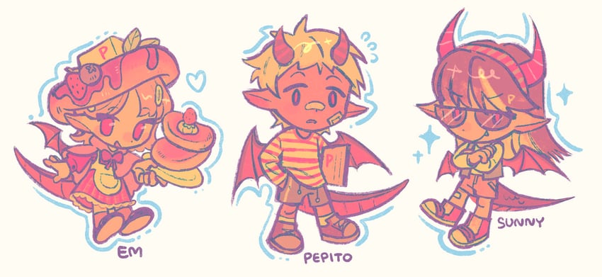 empanada, sunnysideup, and pepito (minecraft youtube and 1 more) drawn by peeco_0