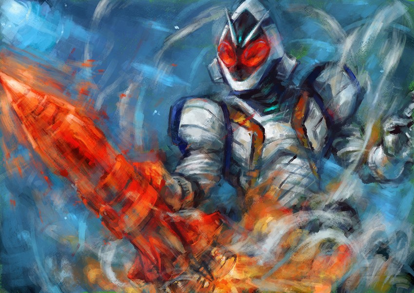 kamen rider fourze (kamen rider and 1 more) drawn by kyogo