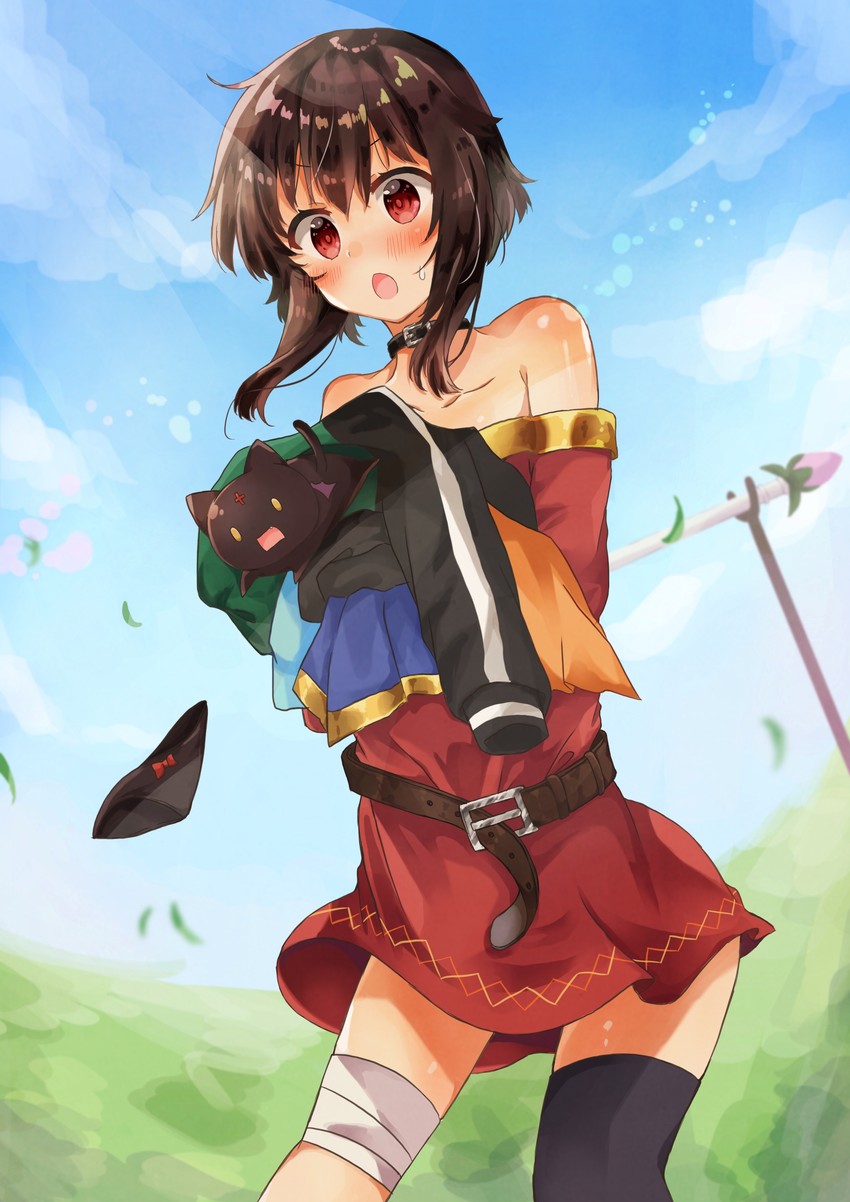 megumin and chomusuke (kono subarashii sekai ni shukufuku wo!) drawn by yuno_(suke_yuno)
