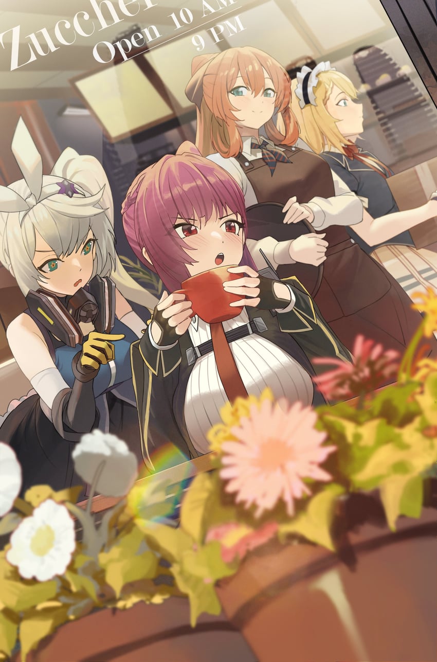 wa2000, springfield, g36, makiatto, sharkry, and 1 more (girls' frontline and 1 more) drawn by zaq_(zaqsta)