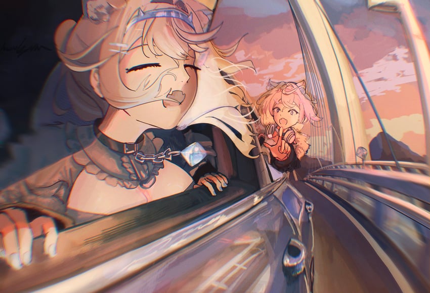 fuwawa abyssgard and mococo abyssgard (hololive and 1 more) drawn by harikyon_dzs