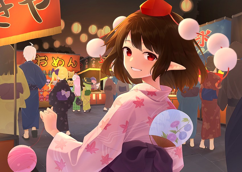 kirisame marisa, komeiji koishi, shameimaru aya, mystia lorelei, pikachu, and 3 more (touhou and 1 more) drawn by kanpa_(campagne_9)
