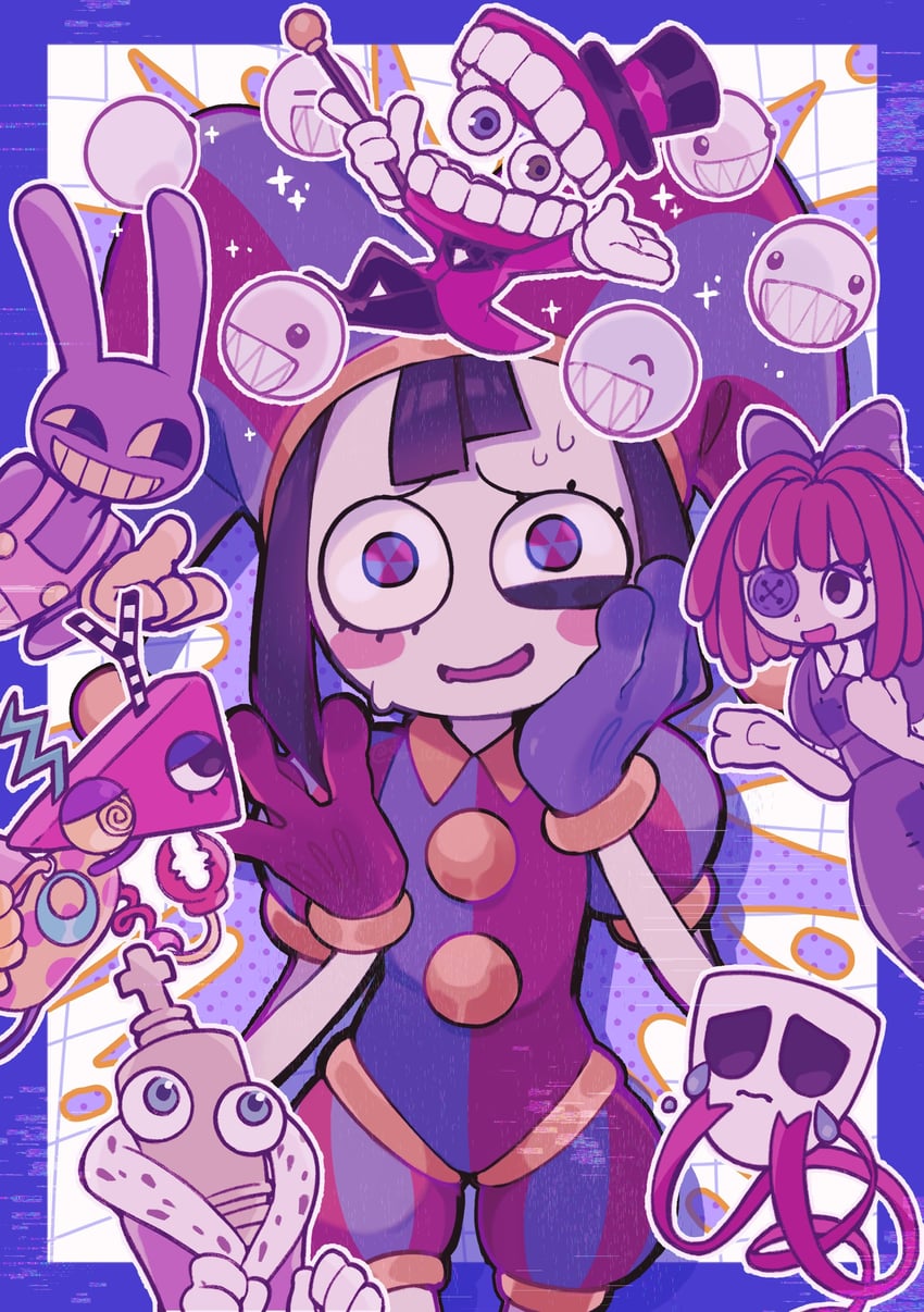 pomni, jax, ragatha, caine, gangle, and 3 more (the amazing digital circus) drawn by skn_1027