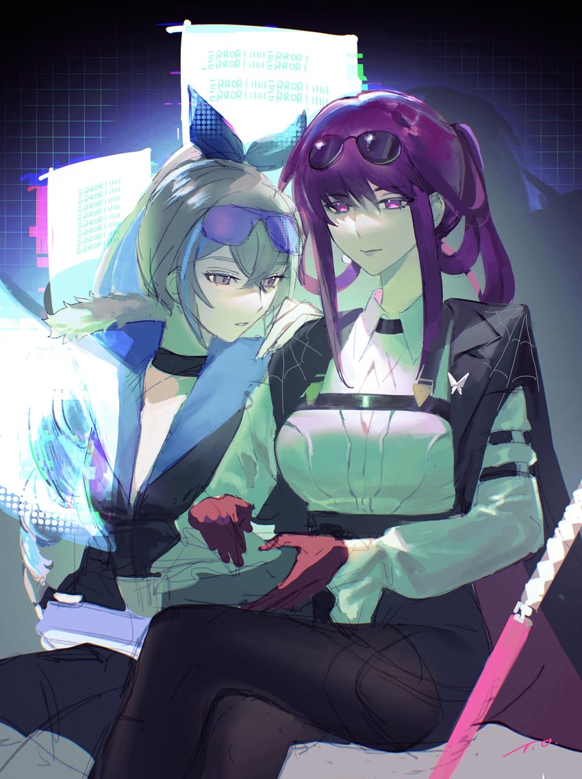 kafka and silver wolf (honkai and 1 more) drawn by t.o.