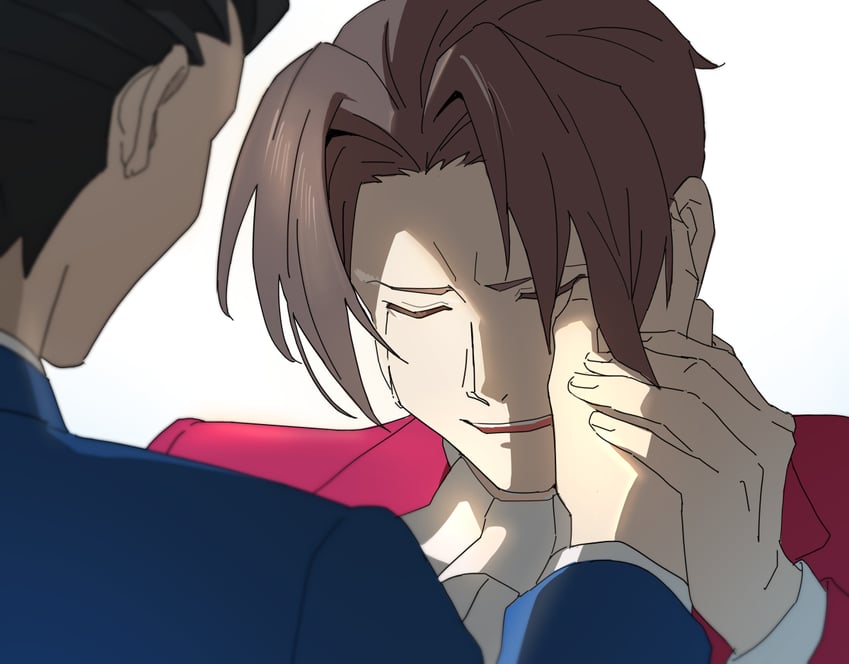 phoenix wright and miles edgeworth (ace attorney) drawn by roku_(bb8800xx)