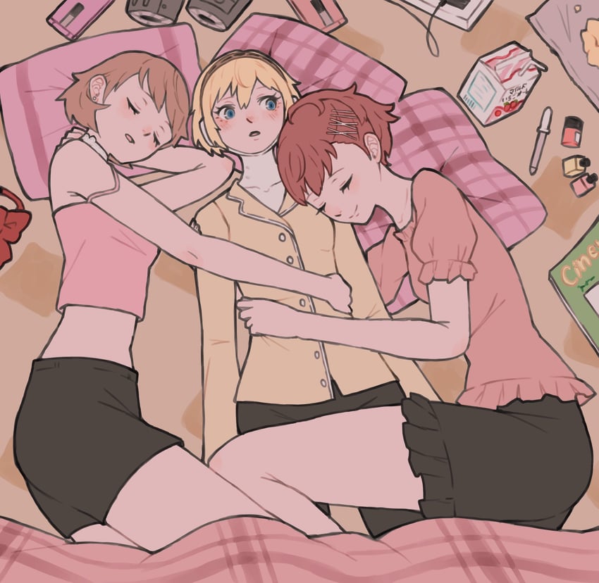 aigis, shiomi kotone, and takeba yukari (persona and 2 more) drawn by tbjj1208