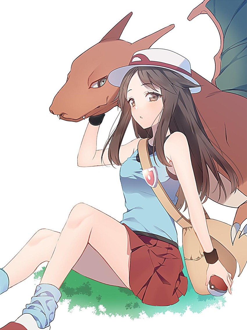 charizard and leaf (pokemon and 2 more) drawn by ryon_(ryonhei)