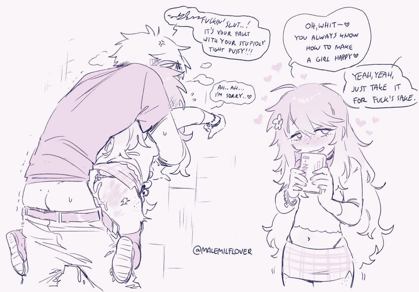 player character, whitney, and peachy (degrees of lewdity) drawn by tnso
