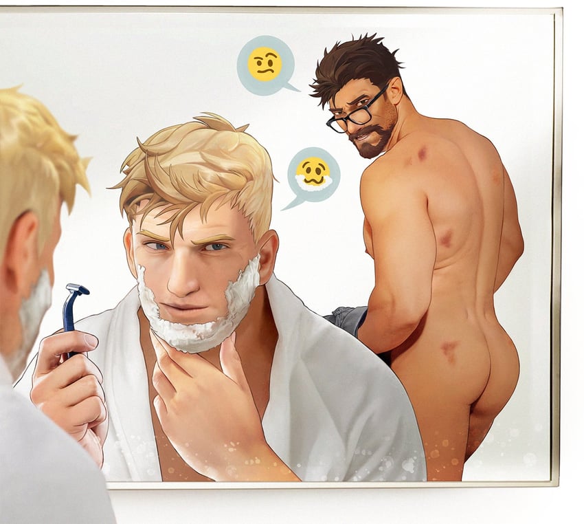 soldier: 76 and reaper (overwatch and 1 more) drawn by nez