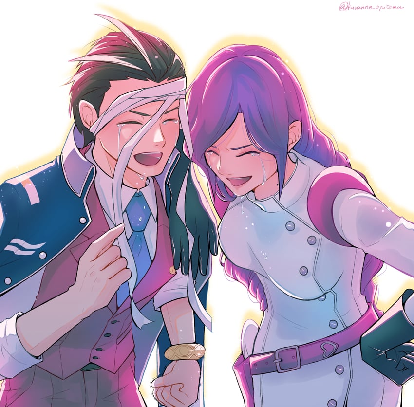 apollo justice and aura blackquill (ace attorney and 1 more) drawn by kuranne