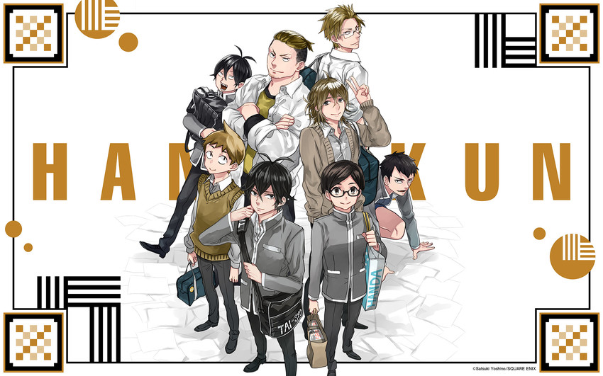 handa seishuu, kawafuji takao, nikaidou reo, aizawa jun'ichi, higashino koutarou, and 3 more (handa-kun) drawn by yoshino_satsuki