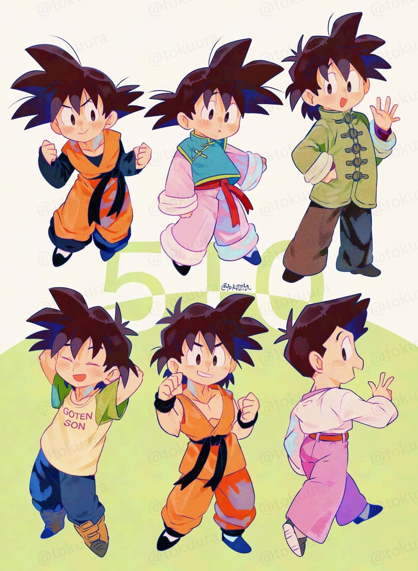 son goten (dragon ball and 4 more) drawn by tokuura