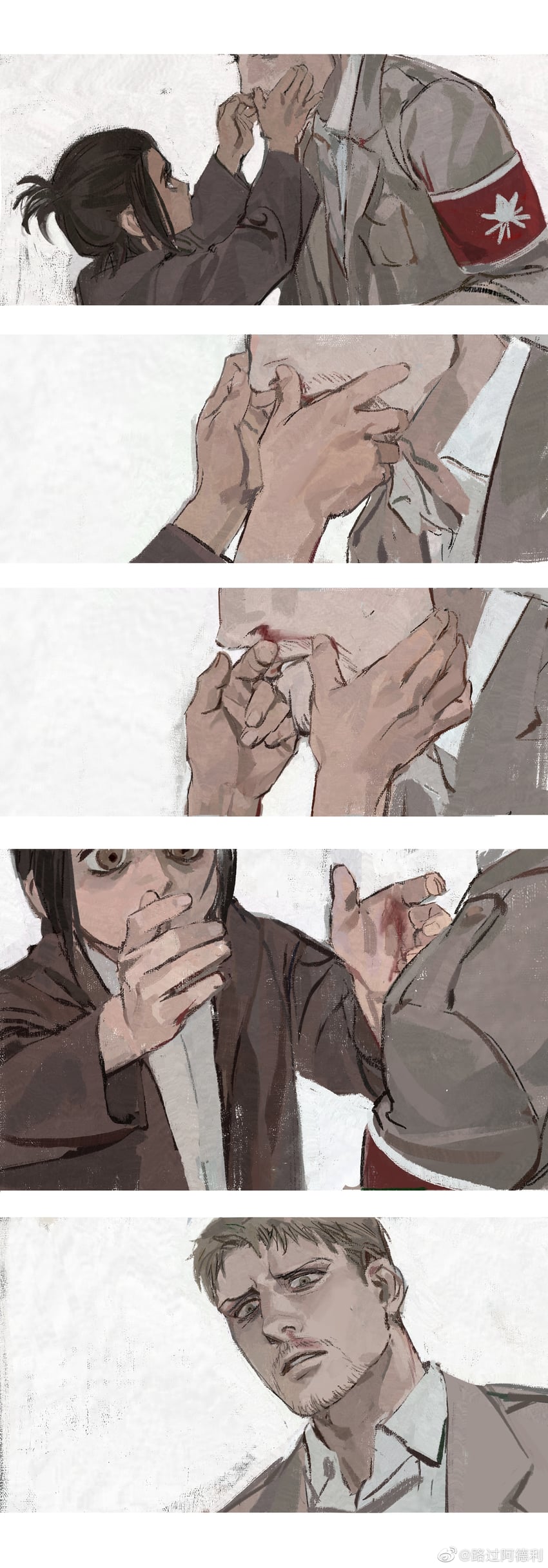 reiner braun and gabi braun (shingeki no kyojin) drawn by luguoadeli_(maple12031)