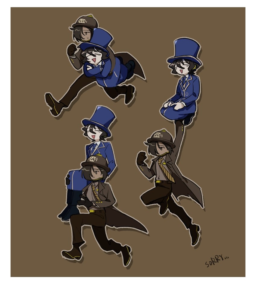 hubert and mai (project moon and 1 more) drawn by sano0033x
