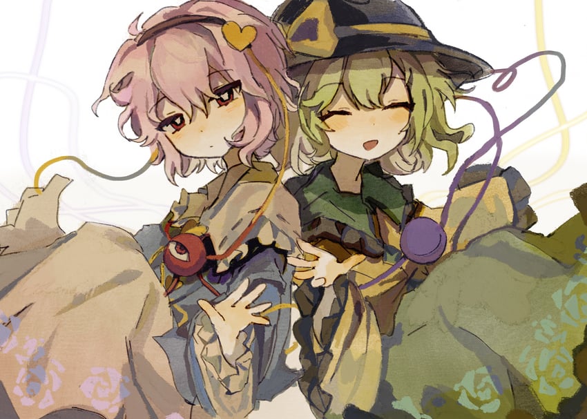 komeiji koishi and komeiji satori (touhou) drawn by youshouhaoxianzhe