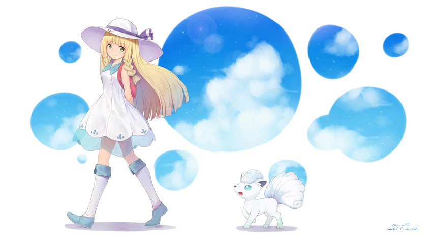 lillie and alolan vulpix (pokemon and 1 more) drawn by neps-l