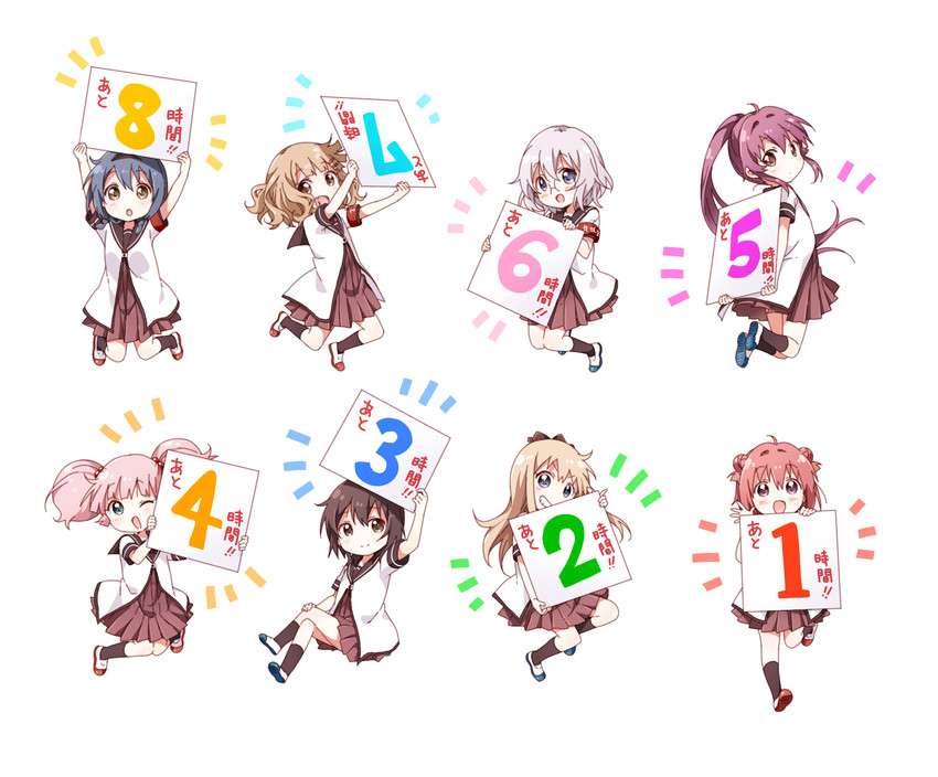 toshinou kyouko, akaza akari, funami yui, oomuro sakurako, yoshikawa chinatsu, and 3 more (yuruyuri) drawn by namori