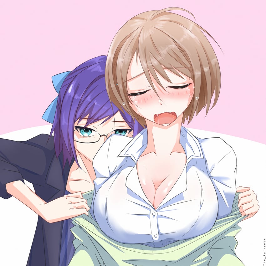 harusaki nodoka and a-chan (hololive) drawn by the_raineman