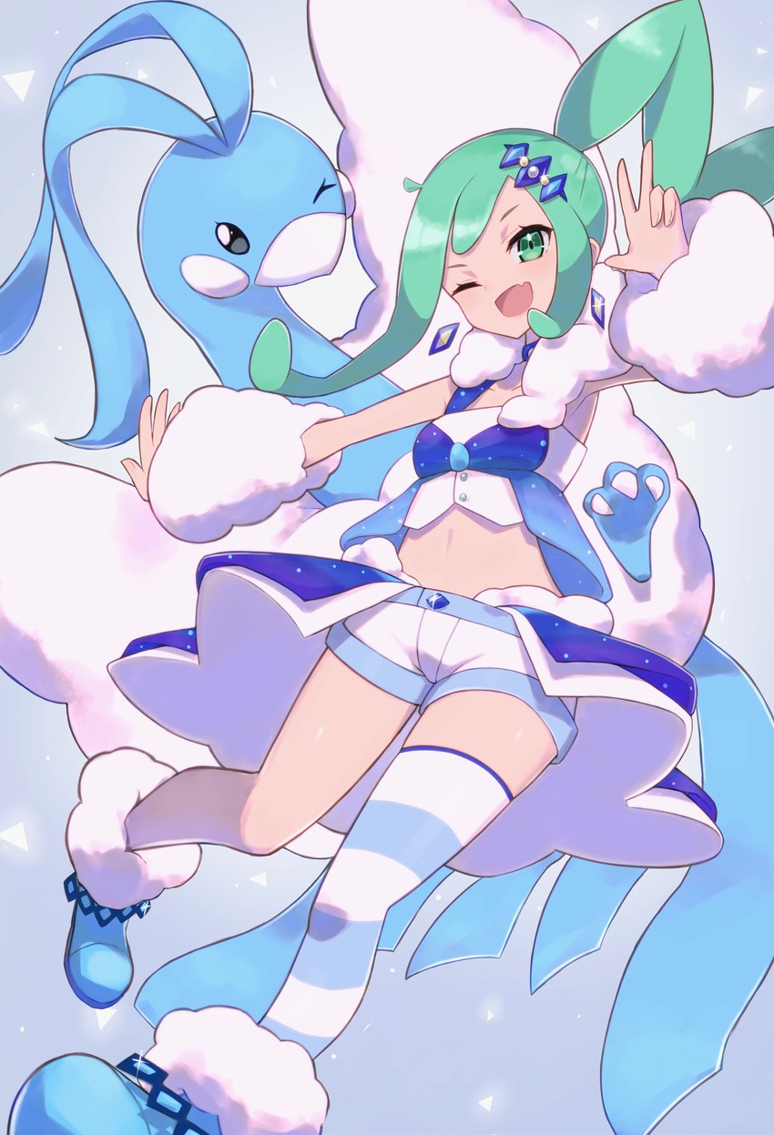 altaria and lisia (pokemon and 1 more) drawn by nuneno
