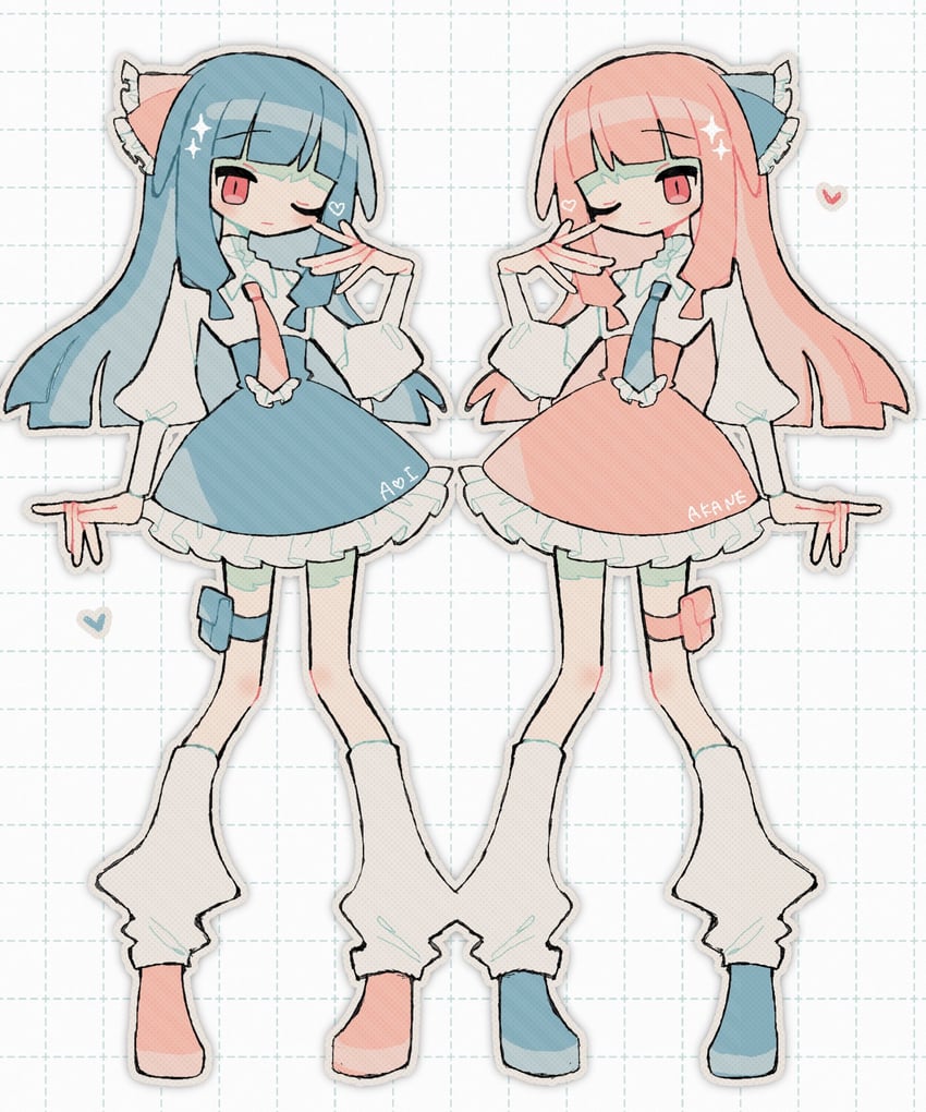 kotonoha akane and kotonoha aoi (voiceroid) drawn by okashira_moppu