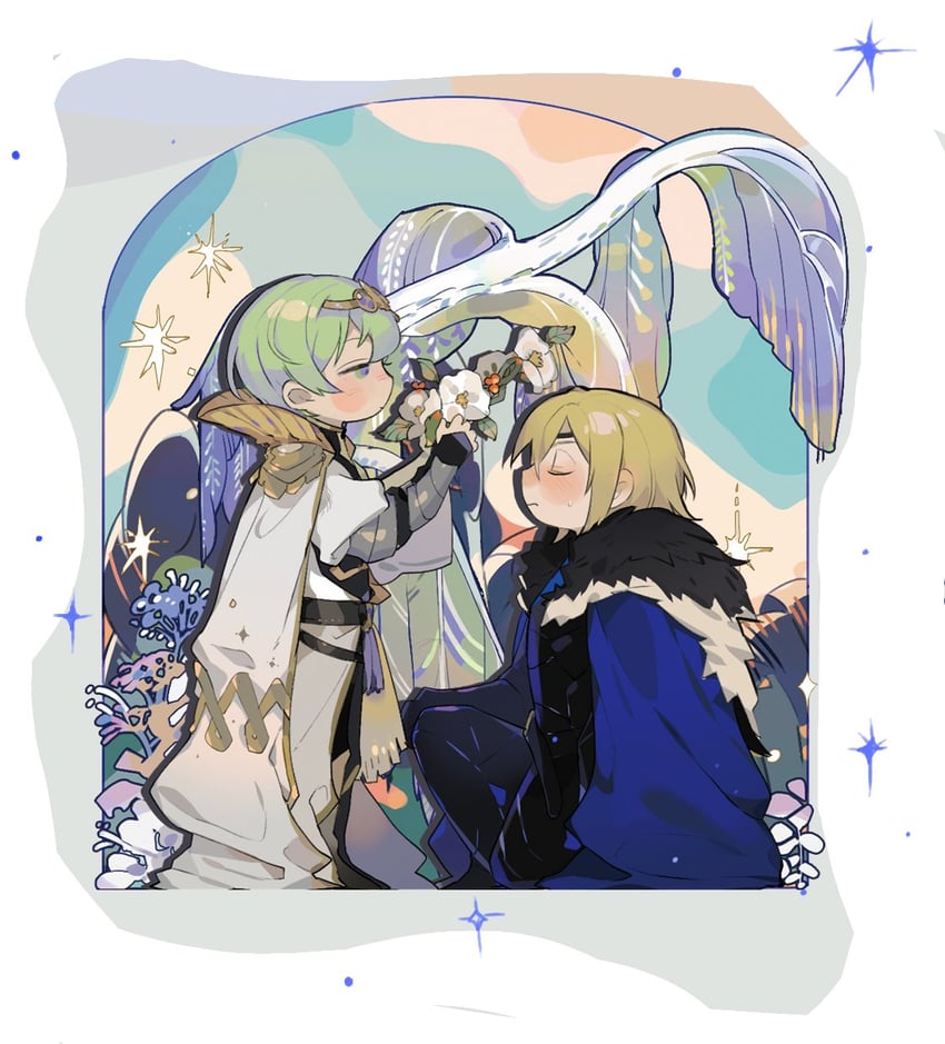 dimitri alexandre blaiddyd and male byleth (fire emblem and 1 more) drawn by olopheris