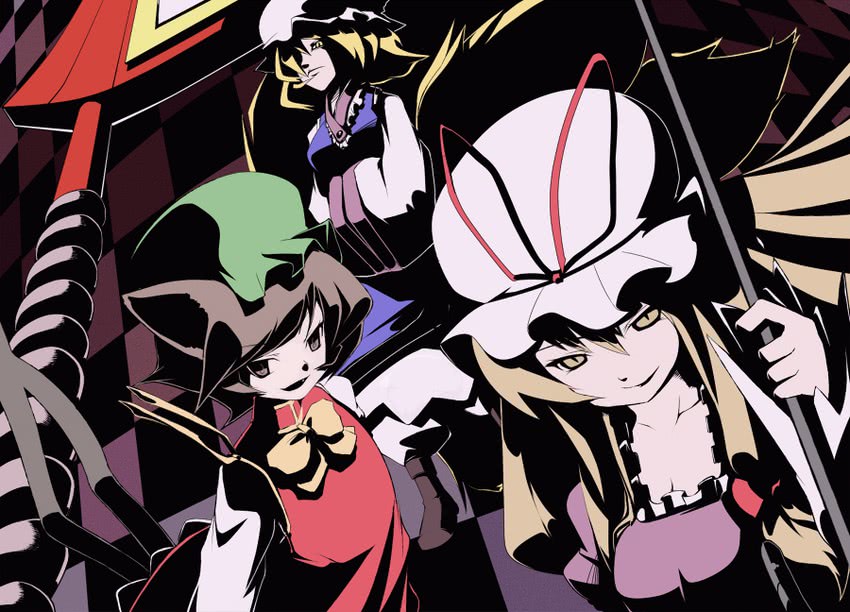 yakumo yukari, yakumo ran, and chen (touhou and 1 more) drawn by numako