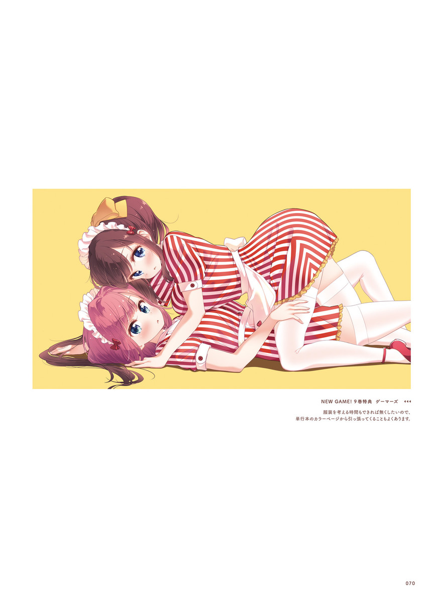 takimoto hifumi and mochizuki momiji (new game!) drawn by tokunou_shoutarou