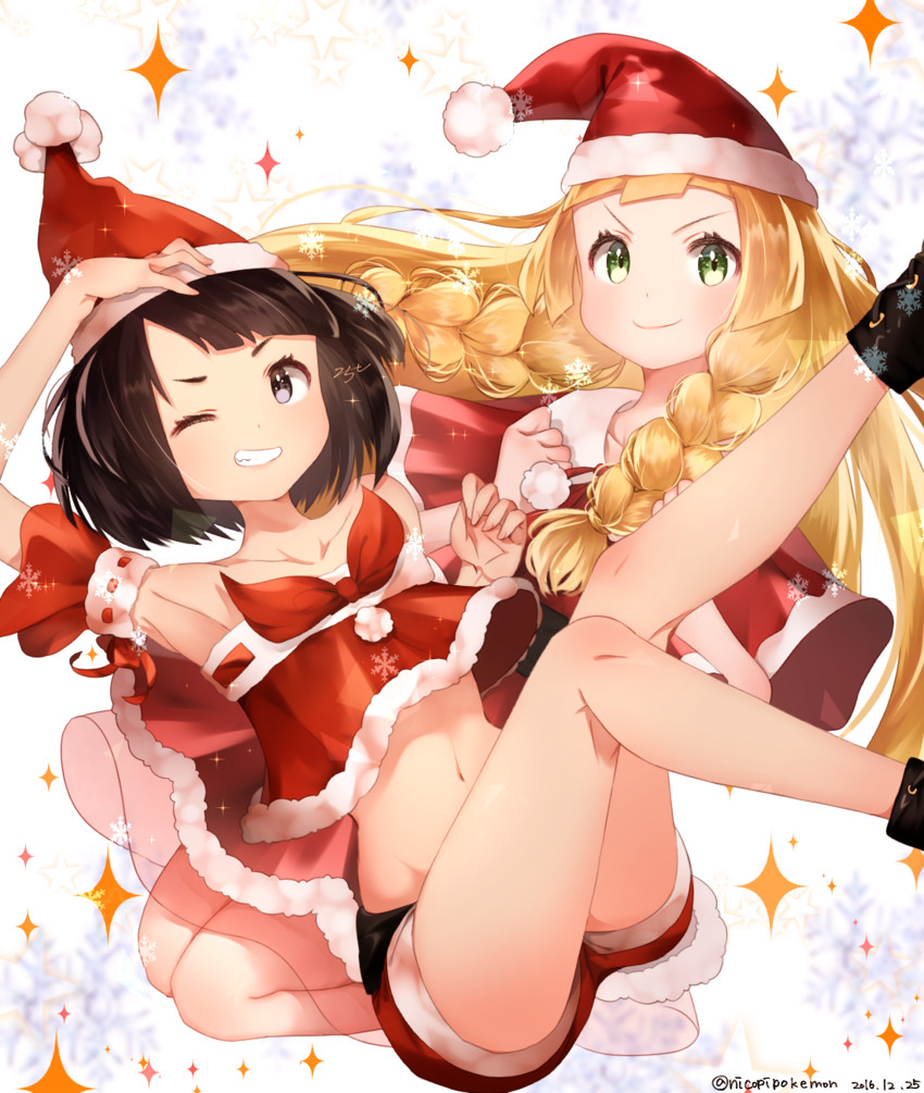 lillie and selene (pokemon and 1 more) drawn by kirisaki_makoto_(nrtncp)