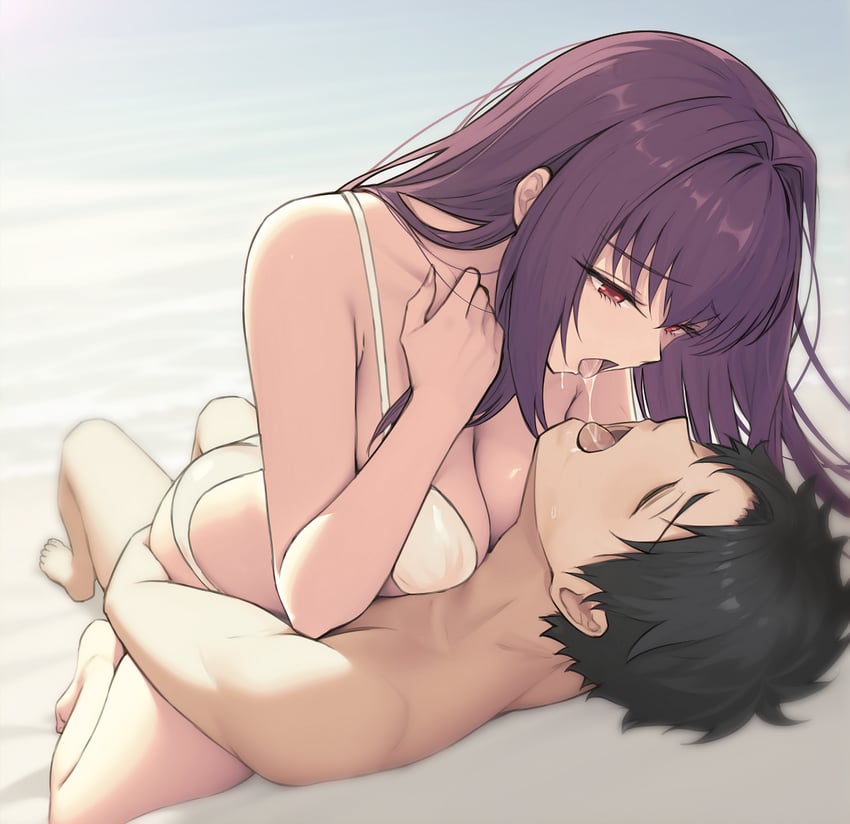fujimaru ritsuka and scathach (fate and 1 more) drawn by dynamitenatalia