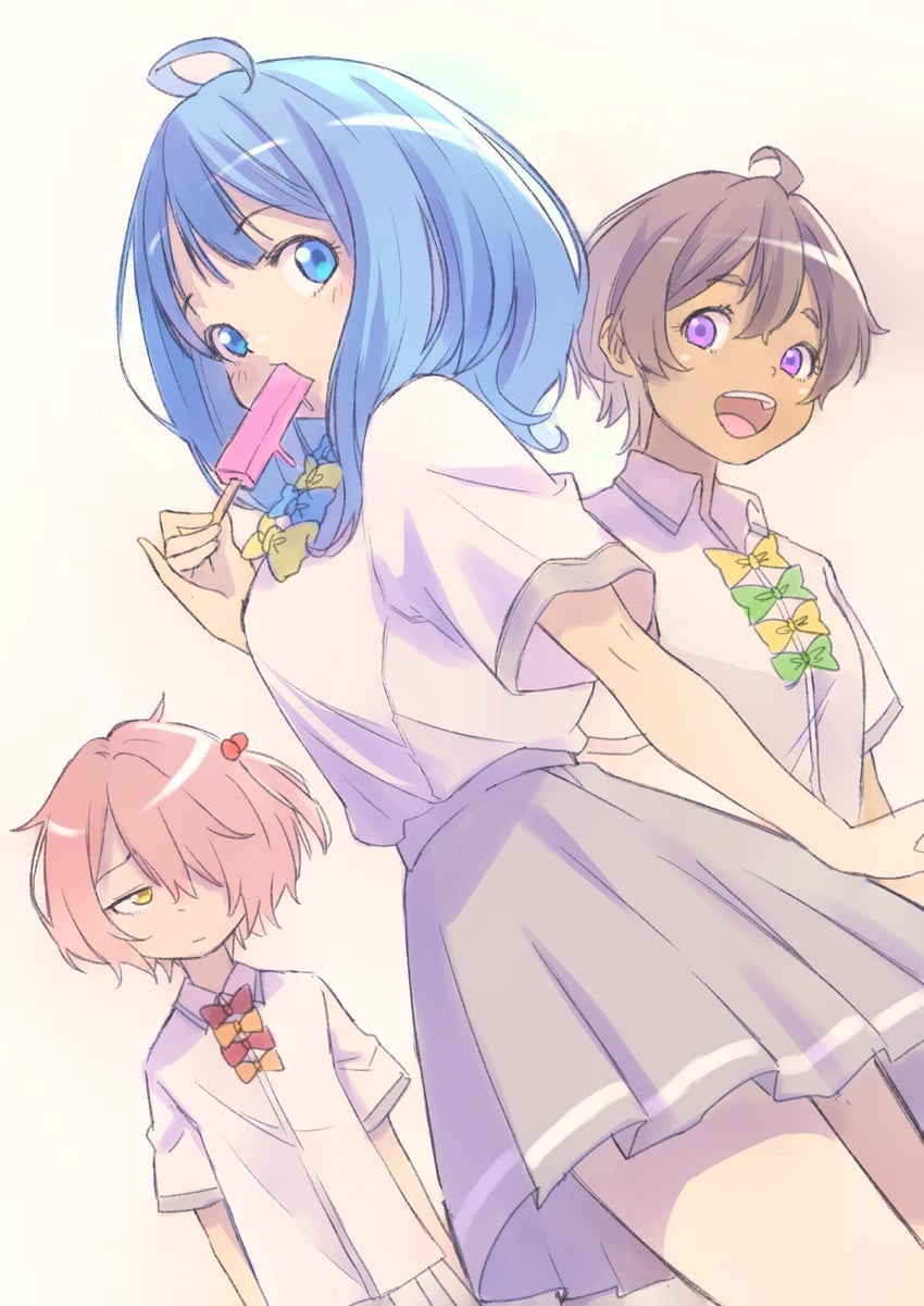 yanami anna, yakishio lemon, and komari chika (make heroine ga oo sugiru!) drawn by jj_(ssspulse)