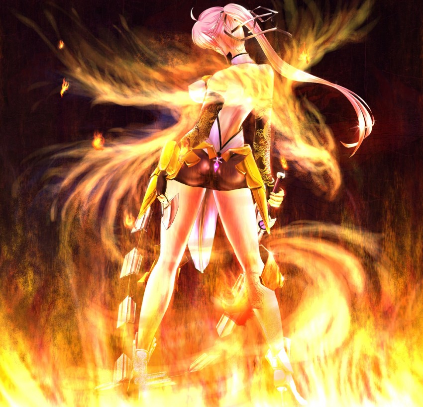 signum and laevatein (lyrical nanoha and 3 more) drawn by hyotenka_ichido