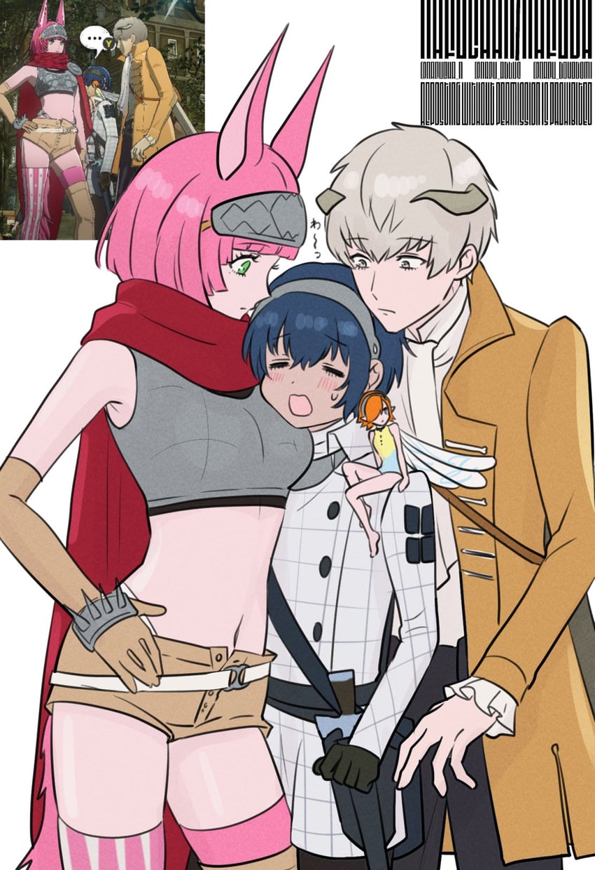 protagonist, gallica, strohl, and catherina (metaphor: refantazio) drawn by nafuda