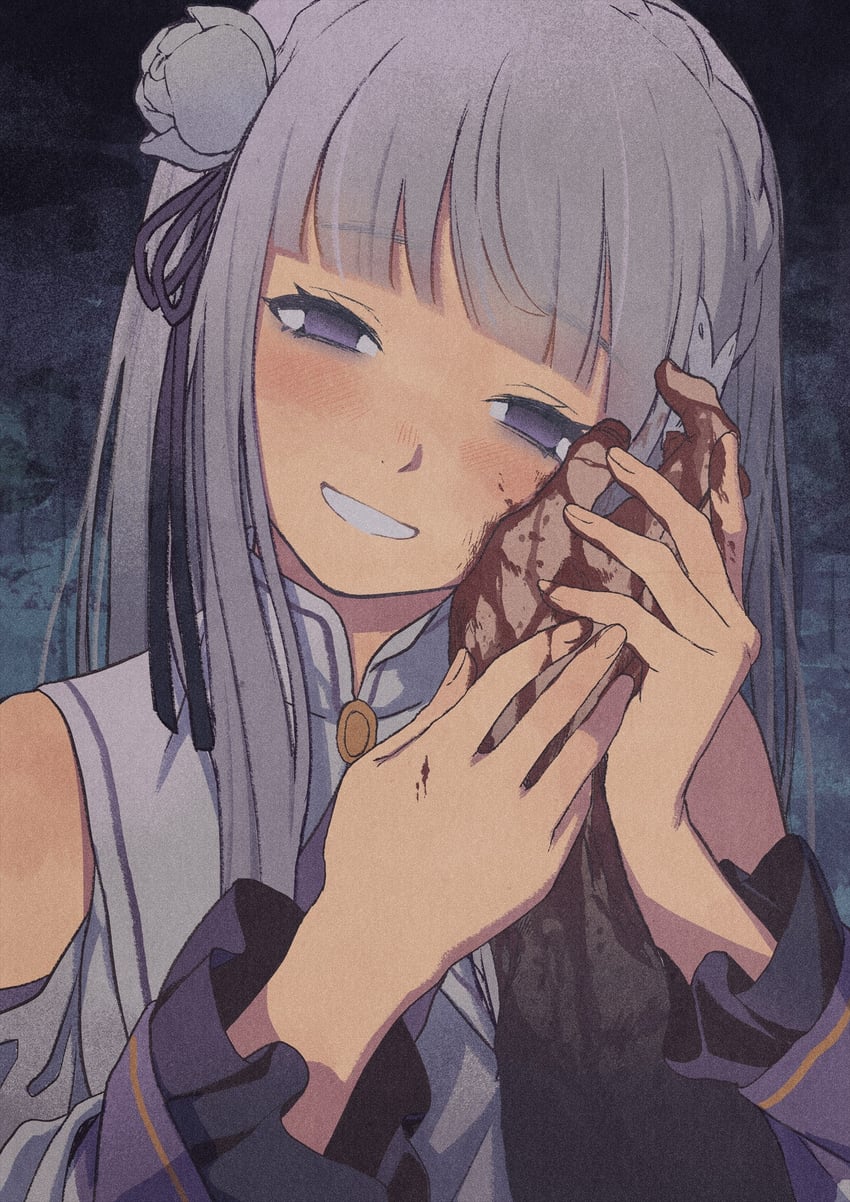 emilia (re:zero kara hajimeru isekai seikatsu) drawn by iwamushi