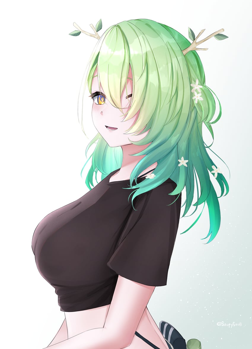 ceres fauna (hololive and 1 more) drawn by soup_(soupysoull)