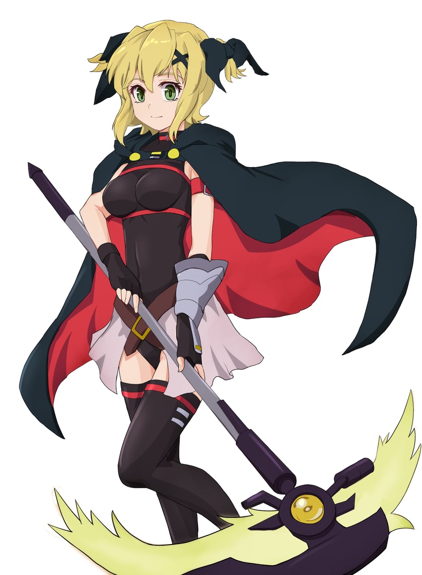 fate testarossa, akatsuki kirika, and bardiche (lyrical nanoha and 2 more) drawn by suzunarisakuya