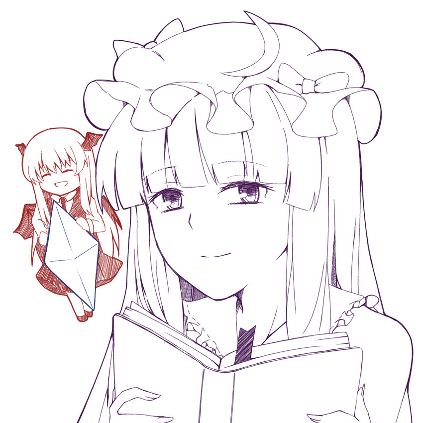 patchouli knowledge and koakuma (touhou) drawn by tomori_yukari