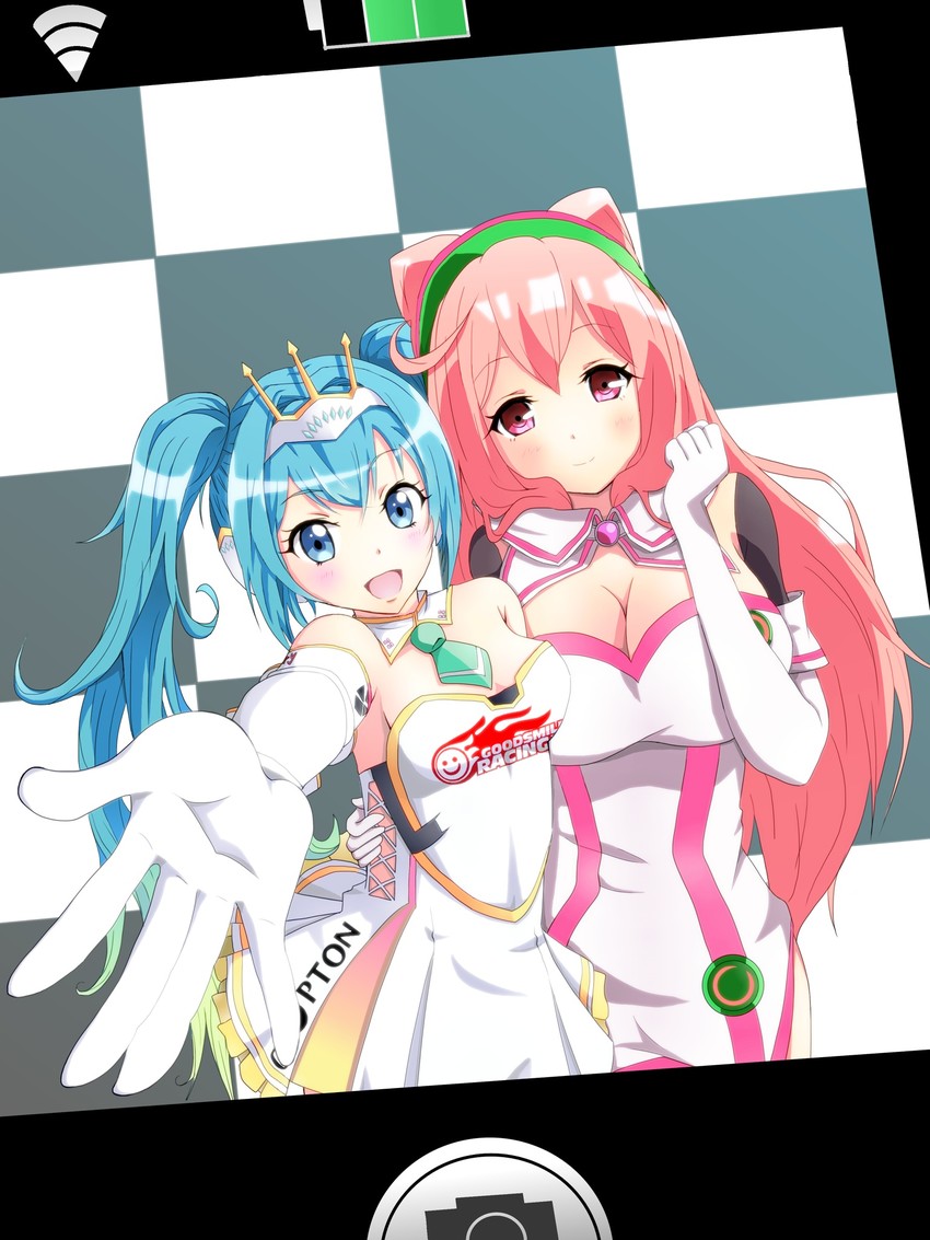 hatsune miku, racing miku, and hacka doll 2 (vocaloid and 2 more) drawn by ume-chan_(artist)
