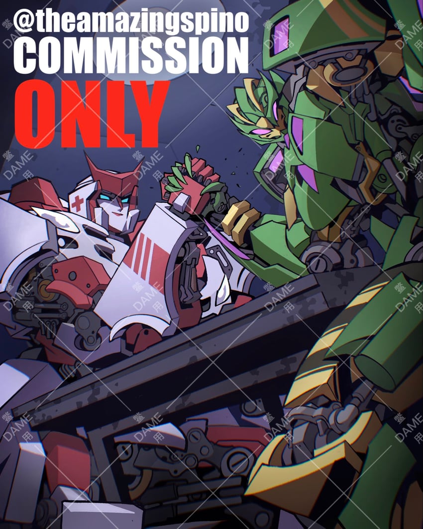 ratchet, waspinator, and slash (transformers) drawn by kamitoge_supino