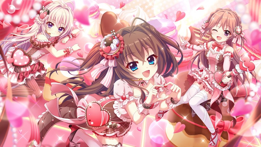 shikimiya aone, shiratori amaha, and haeno akari (re:stage!) drawn by izumi_tsubasu